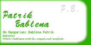 patrik bablena business card